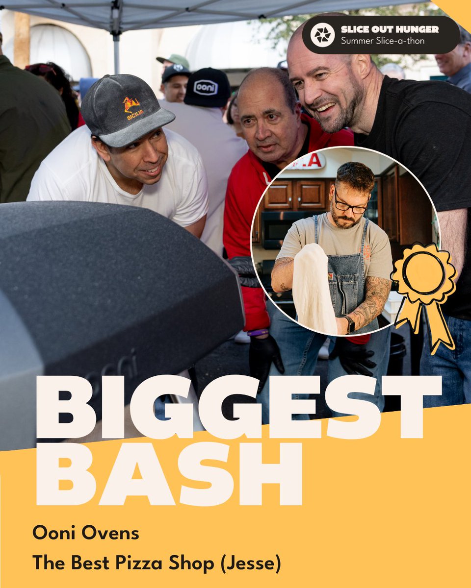 SliceOutHunger's tweet photo. Congrats to our #SummerSliceathon winners!

🧑‍🍳Pizza Zayde wins Most Dough &amp; a package from King Arthur Baking Company

🎉The Best Pizza Shop (Jesse) wins Biggest Bash &amp; a package from @OoniHQ 

📸Dave's Pizza Oven wins Most Pizzagram-Worthy &amp; a package from @coppolawine https://t.co/XEWLiYBAo9