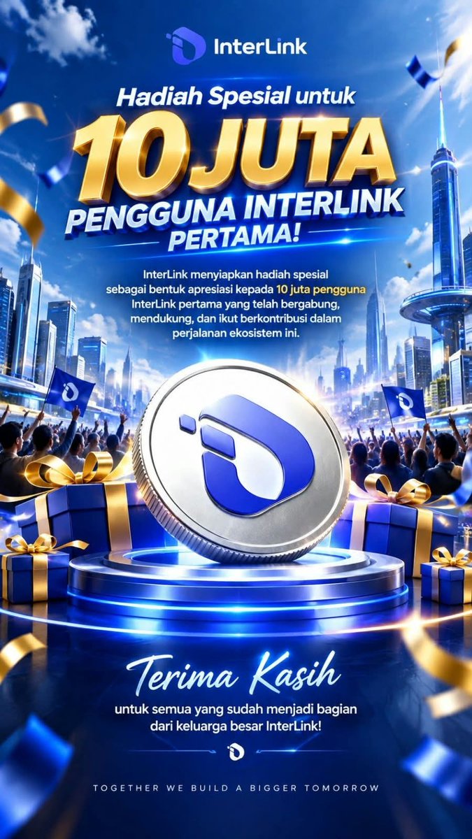 Raghuveerisp's tweet photo. 🎁 One big milestone, one special appreciation!
InterLink has reached 10 million first users. Thank you to everyone who has joined, supported, and contributed to building this ecosystem.
Our journey continues! 🚀
#InterLink #ITLG #ITL #WeAreTheFirst10MLinkers https://t.co/31QCuzhp1I