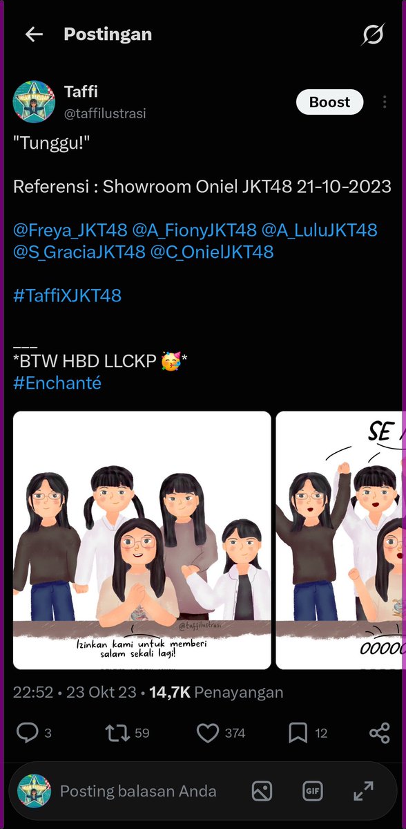 taffilustrasi's tweet photo. baru sadar, selama ini ternyata menyimpan perjalanan kariermu di fanart bulan oktober, fre 🥹

2026: film pertamamu sebagai pemeran utama.
2025: film pertamamu yang masuk nominasi FFI.
2024: film pertamamu.

bonus, 2023: pertama kali gambar fanart freya.

makasih atas 3 tahunnya! https://t.co/usFNzeAEXA