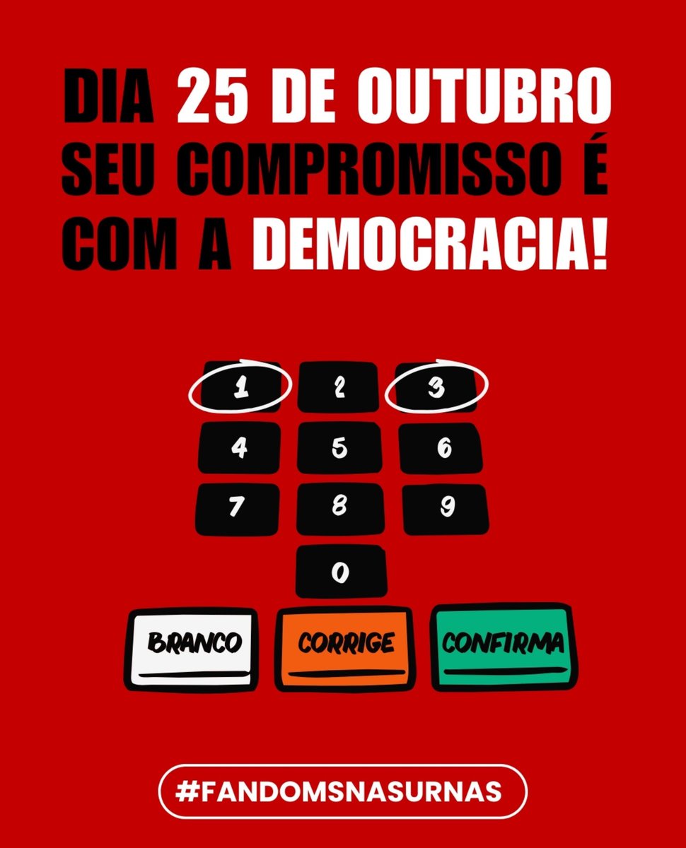 portalmellogang's tweet photo. No 1º turno, mais de 30 milhões de eleitores não compareceram às urnas.   

Cada voto conta e, por isso, nos unimos para compartilhar uma mensagem em comum: VEM PRA URNA! 🗳️ 

Dia 25 de outubro, acontece o 2º turno. Você pode votar, mesmo que não tenha comparecido no primeiro.

Nós votamos 13. Pela democracia do nosso país. ⭐️❤️#FANDOMSNASURNAS #FANDOMSCOMLULA