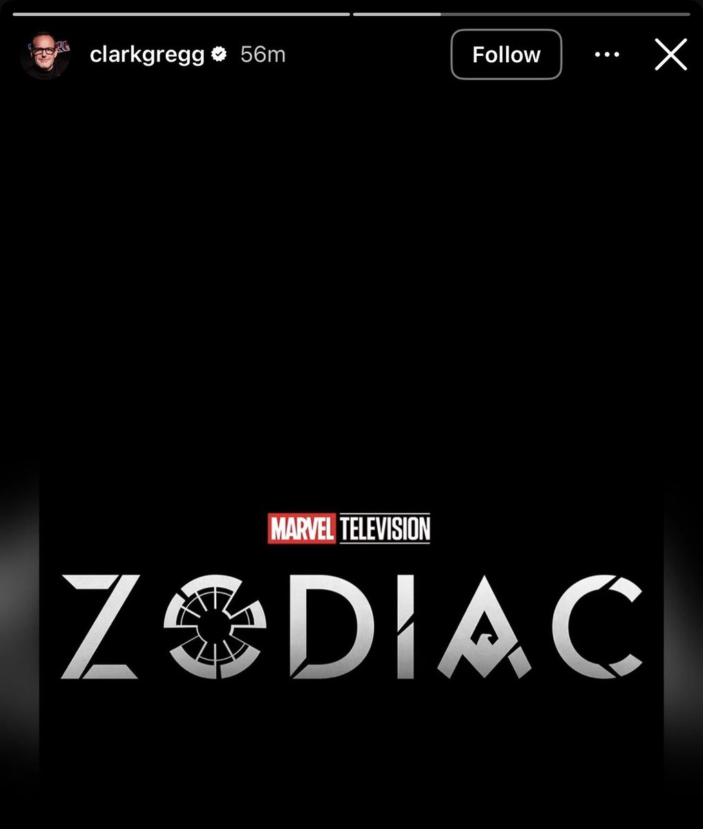 cosmic_marvel's tweet photo. Clark Gregg shared the logo of ‘ZODIAC’ on his Instagram Story.

Fans are speculating that the new spy thriller #MCU show is related to ‘AGENTS OF S.H.I.E.L.D.’ https://t.co/CL0TC9tTwa