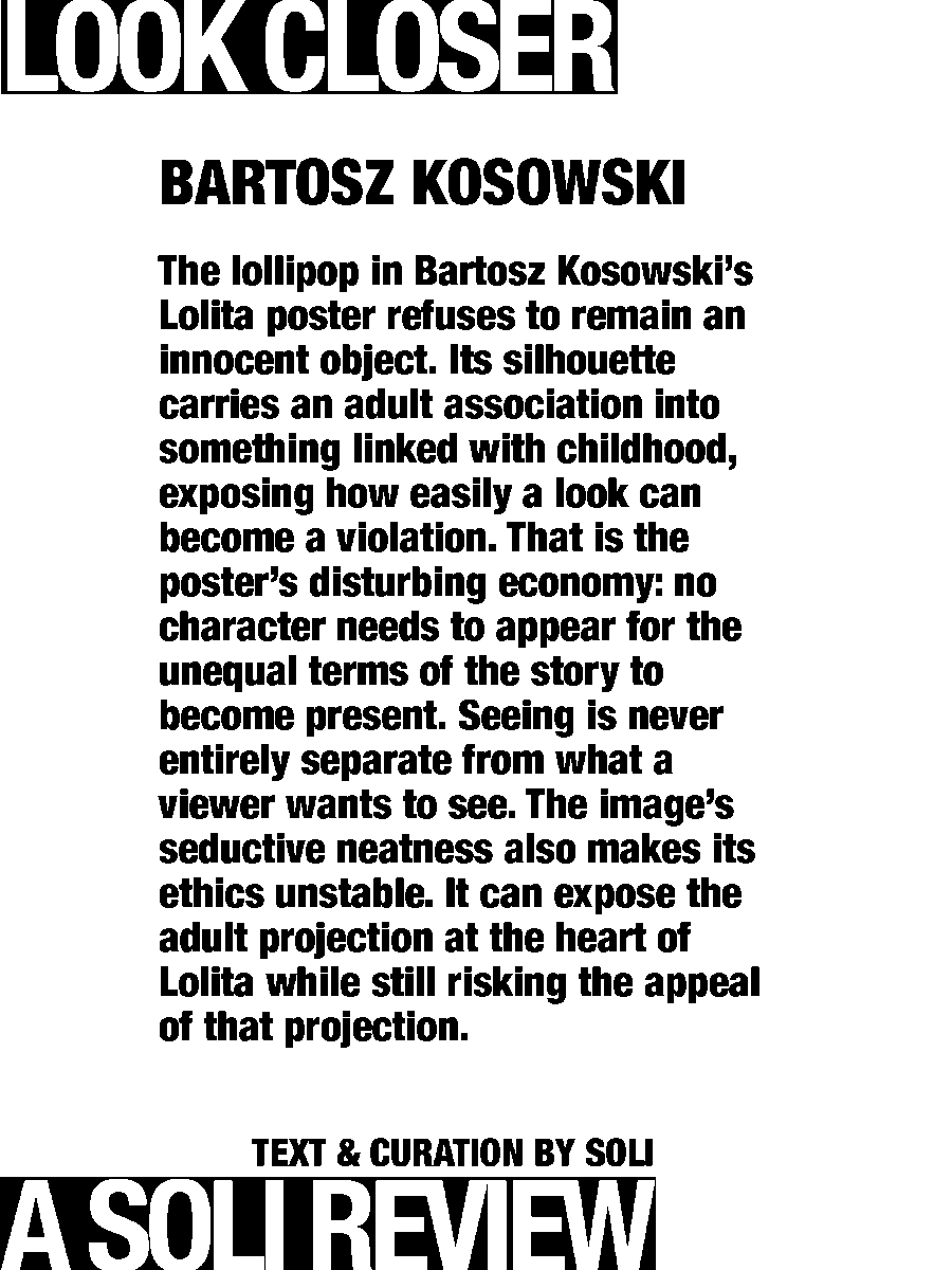 solisolsoli's tweet photo. Lolita Poster · Bartosz Kosowski https://t.co/POBxwvMf7x