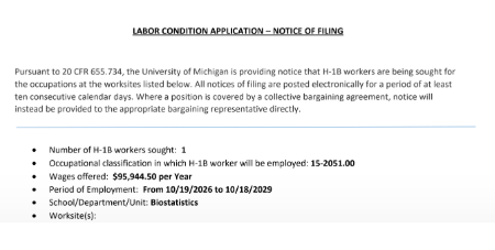 chrisbrunet's tweet photo. This week @UMich posted H-1B jobs for: 

- Business Intelligence Analyst ($95k)
- App Programmer ($124k)
- Senior Data Architect ($95k) https://t.co/C4ZIuVl6ZX
