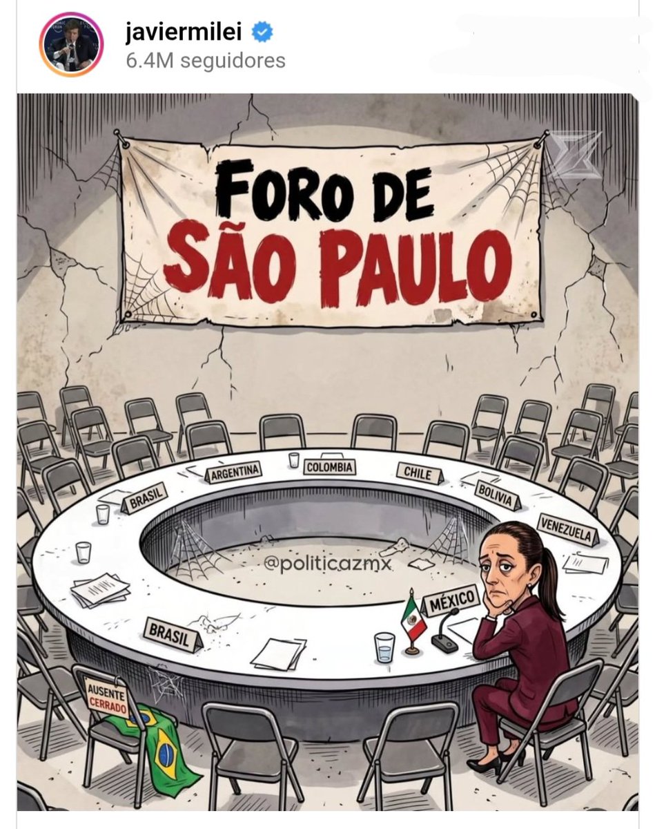 violetamg10078's tweet photo. El estúpido #JavierMilei hoy se burló  de la Presidenta Sheinbaum y dijo ...

"ESTAMOS LIMPIANDO EL CONTINENTE Y SÓLO ES CUESTIÓN DE TIEMPO"

Qué tonto, A México se le respeta y a nuestra Presidenta también.
#AMéxicoSeLeRespeta 
#MéxicoIndependienteLibreYSoberano 
Malvado payaso títere de #Trump