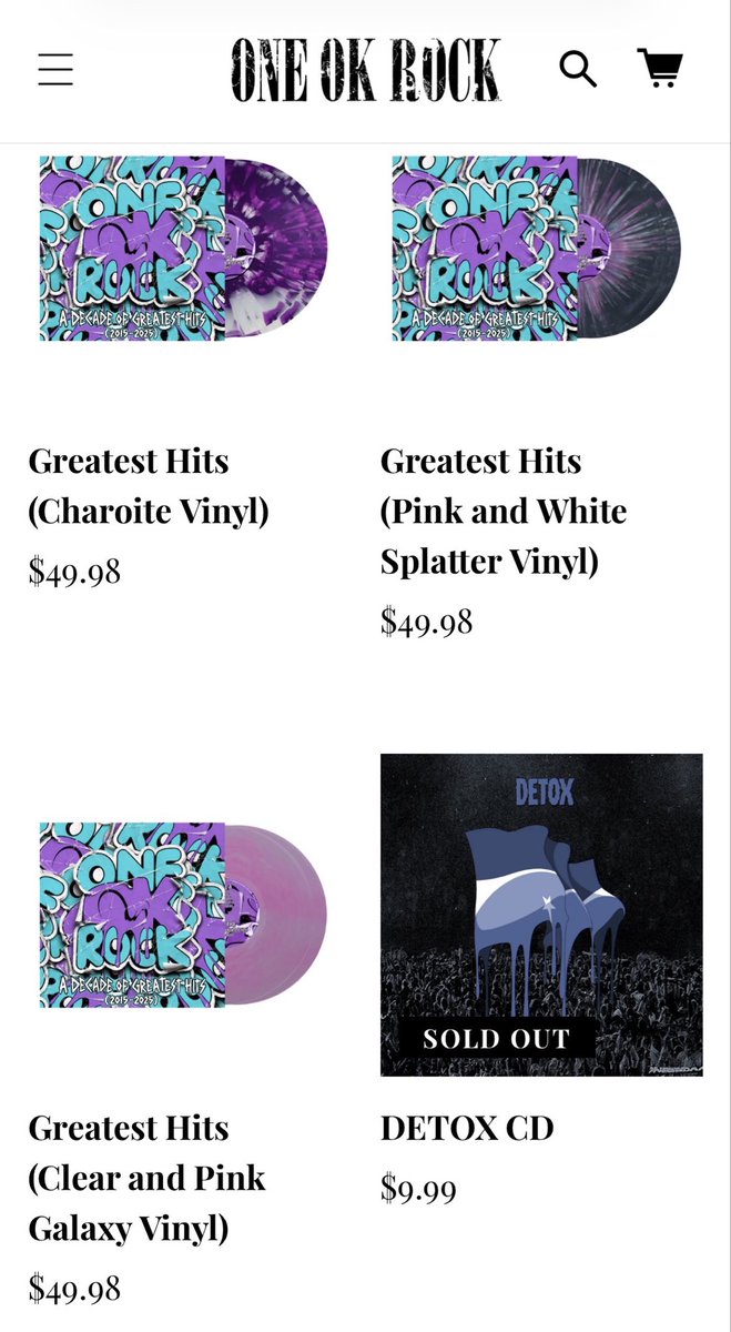 LuciMille's tweet photo. Just saw the ONE OK ROCK marble vinyls are back in stock on the official store!
Go check now before they sell out again!
マーブルが再入荷してるよ!
https://t.co/f7xA9CzS8V
#ONEOKROCK #OOR #OORvinyl #ワンオク https://t.co/4SaePZ5K6q