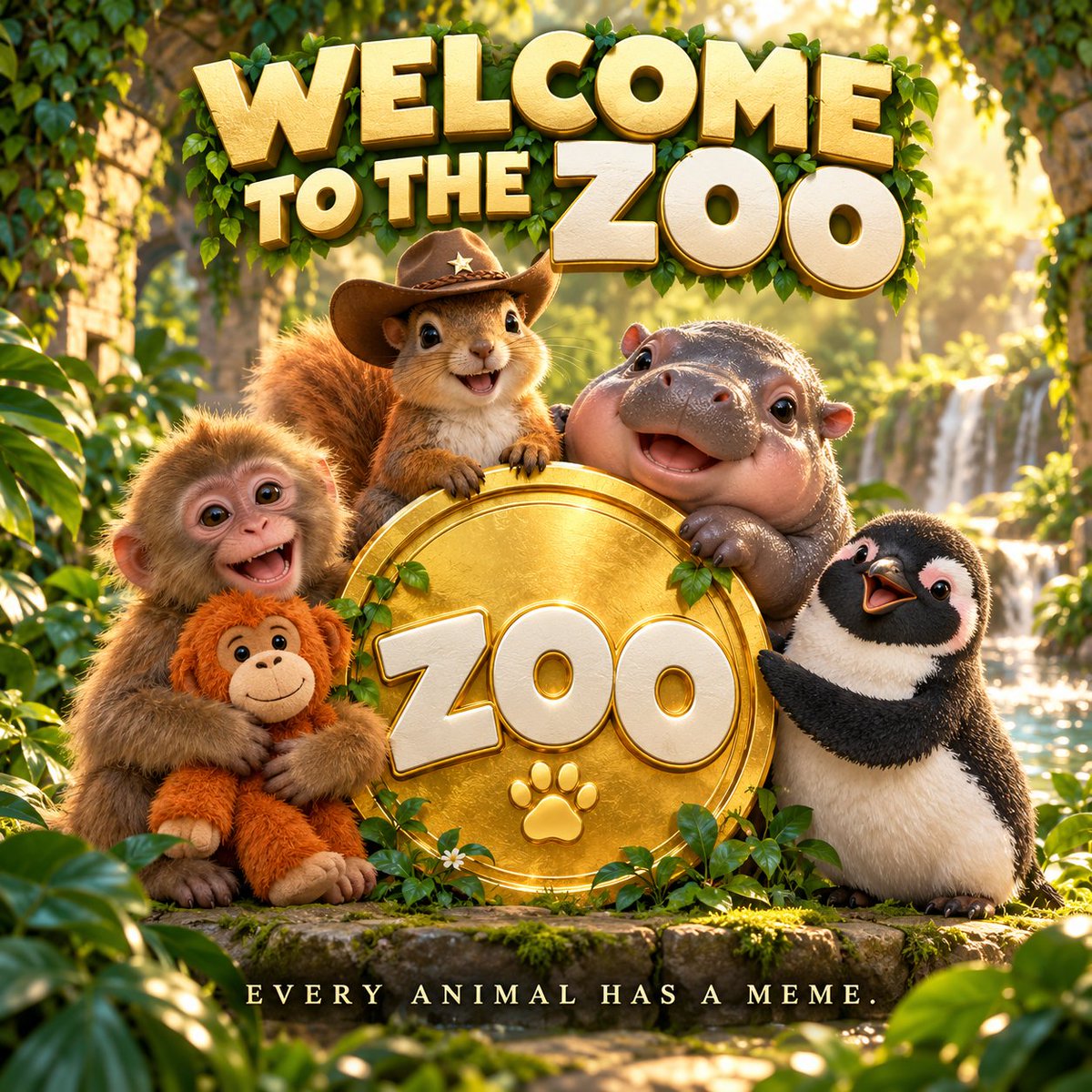 Zoopaired's tweet photo. HE ZOO IS OPEN 🐾

Monkeys. Squirrels. Hippos. Penguins.
The timeline already looks like a zoo. Now we're building a home for that energy.

$ZOO every animal has a meme.
Dropping Ca soon. https://t.co/LfwVTJLYDj