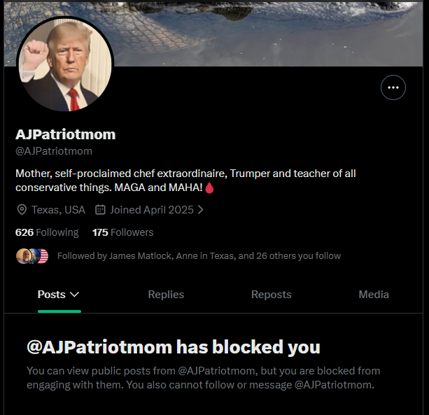 DerekAyala1987's tweet photo. I am assuming this lady is MAGA, since her profile photo is of her god. She got schooled by Grok and blocked both my wife and me because she cannot handle the truth.

Just own up and say that you made a mistake. Or go ahead and keep protecting the party.

Jenn Mack is on the ballot. Y’all can make any excuse you want, but facts are facts.

When you write in Jenn Mack, your vote will be counted.