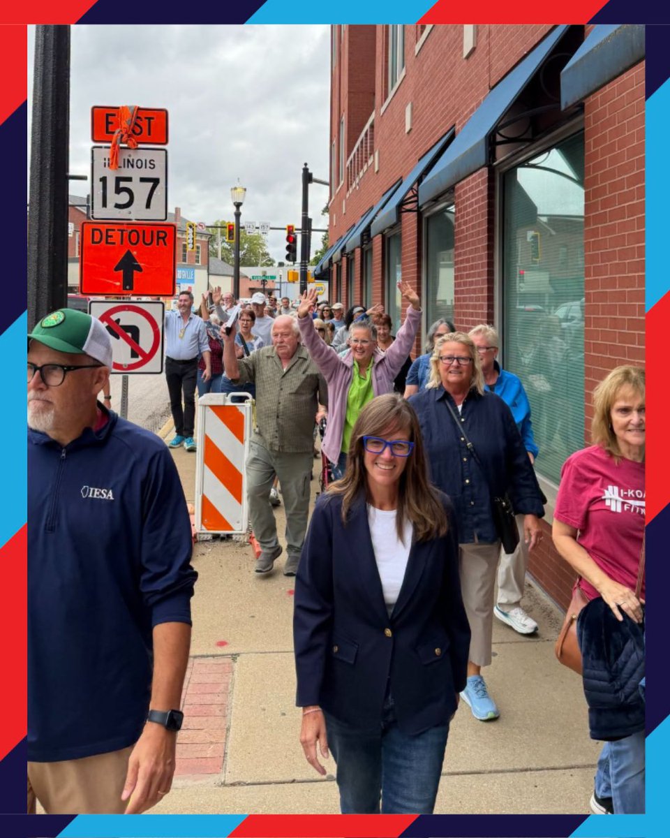 DemsforILHouse's tweet photo. Can't help but look back at this day of impact! Leader Katie Stuart kicked off early voting with an incredible turnout—now let's finish strong through Election Day. Every vote protects our schools, healthcare, and working families. Make your voting plan today and make your https://t.co/N304OQx9Rp