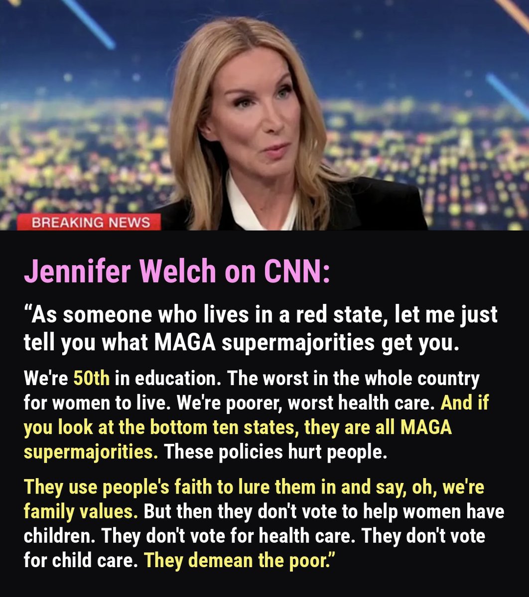 TheDemCoalition's tweet photo. Jennifer Welch on her time living in the red state of Oklahoma.
#FightTheRight https://t.co/PVOuTbkNGo