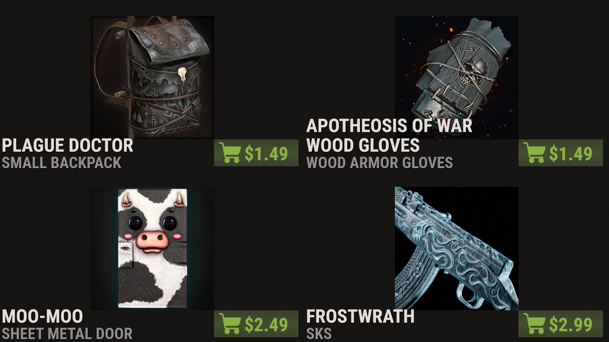 RustItemStore's tweet photo. 🚨 NEW ITEM STORE 🚨
https://t.co/Fq7WX55UXa

#rust #playrust #rustskins #rustworkshop https://t.co/6VTWth5AFm