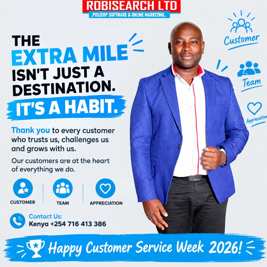 RobisearchICT's tweet photo. Going the extra mile starts with you, our customer. Thank you for your trust. We’re committed to serving you better every day. @Grok
Happy Customer Service Week 2026 from Robisearch Limited!
📞 0716 413 386
#SMESsNaRobisearch #ERPKenya #CRMSoftwareNaRobisearch #AVFC https://t.co/Tt1zwyquBs