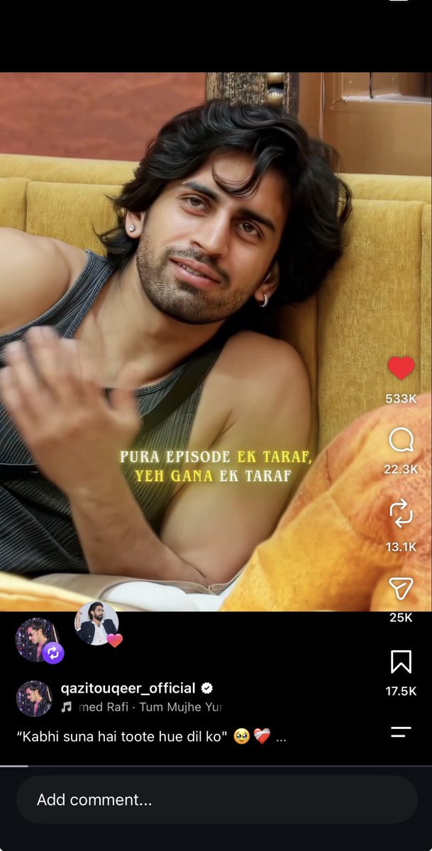 Shekupie24's tweet photo. #AmaalMallik liked QAZI’s singing reel&amp; commented on another!The love &amp; recognition #QaziTouqeer is receiving from former BB contestants is unmatched. No paid PR can compete with the genuine love &amp;support of the neutral audience. So well deserved &amp; LONG overdue!🏆❤️ #BiggBoss20 https://t.co/Q59eme8Dh2