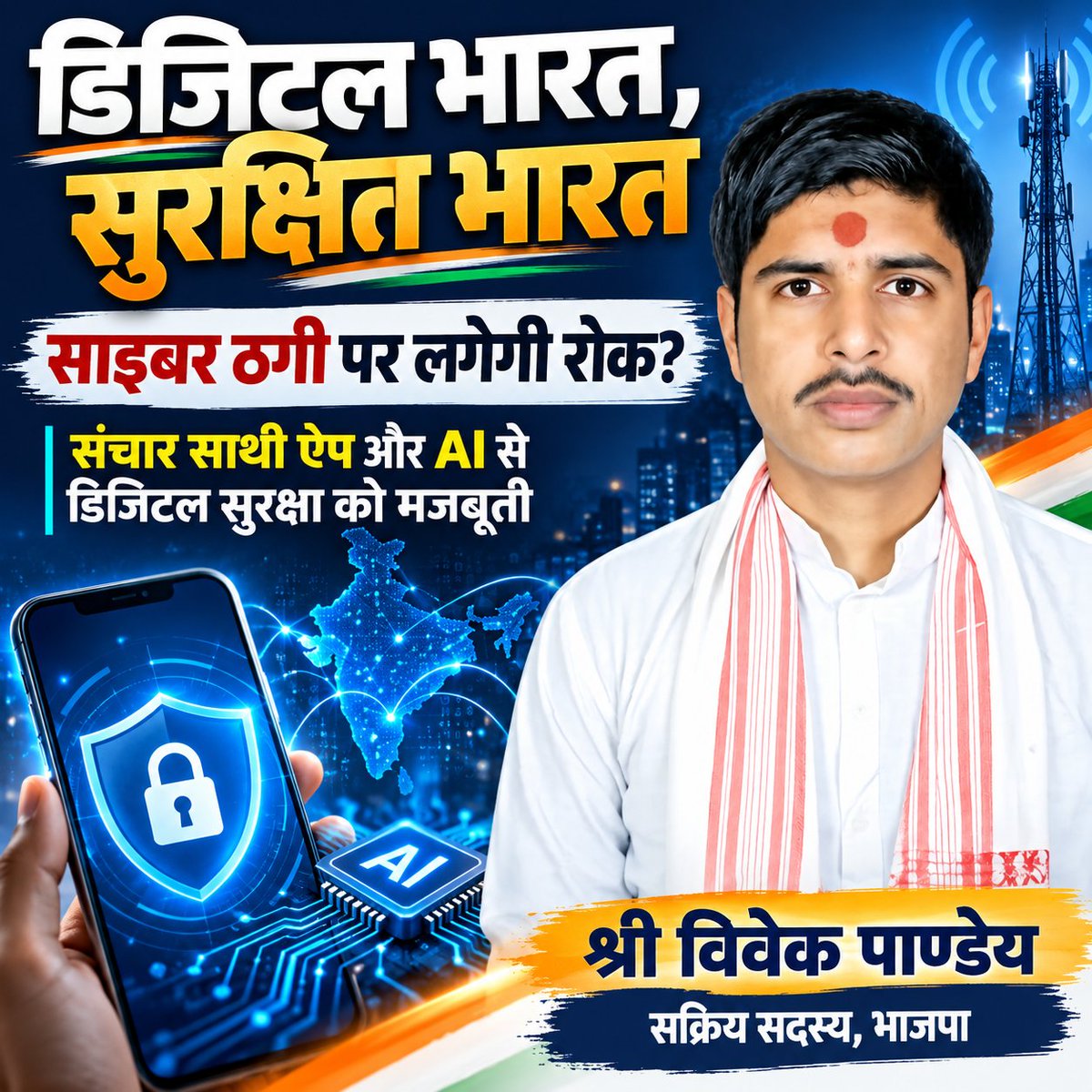 ShriVivekPandey's tweet photo. डिजिटल भारत को सुरक्षित बनाने की दिशा में बड़ा कदम! ज्योतिरादित्य सिंधिया का जोर—धोखाधड़ी होने से पहले ही लगेगी रोक! केंद्रीय संचार एवं पूर्वोत्तर क्षेत्र विकास मंत्री ज्योतिरादित्य सिंधिया ने कहा कि भारत अब केवल डिजिटल तकनीक अपनाने वाला देश नहीं  #JyotiradityaScindia https://t.co/3cFaJNrWNq