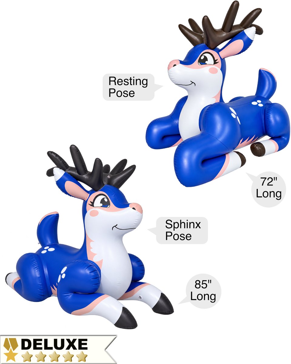 JetCreations's tweet photo. Astrid the Deer: Resting Pose or Sphinx Pose?

Resting Pose -- 72 inches long, curled up just right
Sphinx Pose -- front legs forward 85", alert and photogenic
Both come in glossy PVC and TPU — the transparent PVC glows beautifully under light.

https://t.co/Sc6i8IpAN7

#AstridTheDeer #jetcreations #squeakclub #furry #inflatable