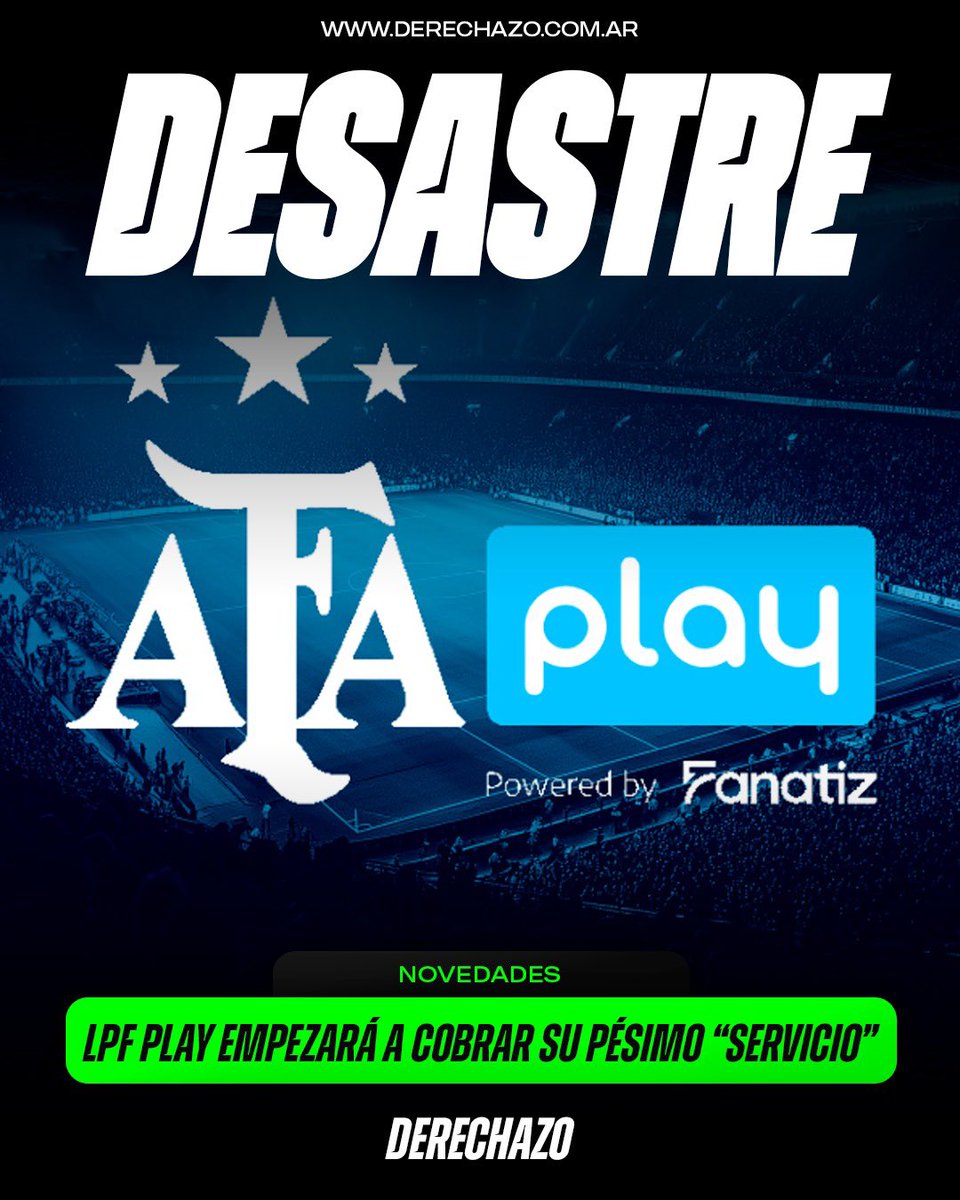 derechazoar's tweet photo. 🇦🇷🚨 SINVERGÜENZAS: Pese a que los usuarios reportan fallos en la mayoría de sus transmisiones, AFA Play empezará a cobrar su “servicio” para ver los devaluados partidos del ascenso. https://t.co/Pu4oihDPjM