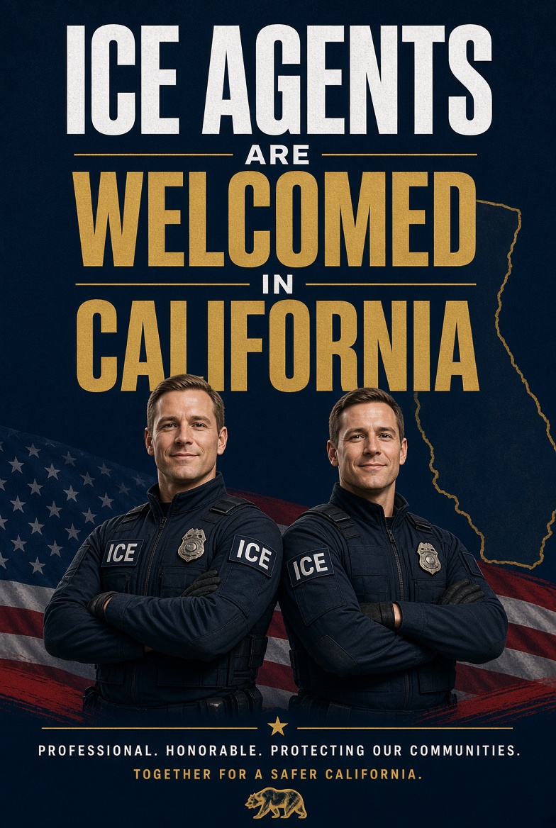 KalaniTheGreat's tweet photo. ICE AGENTS are WELCOMED in CALIFORNIA https://t.co/SeJhJqvGmo