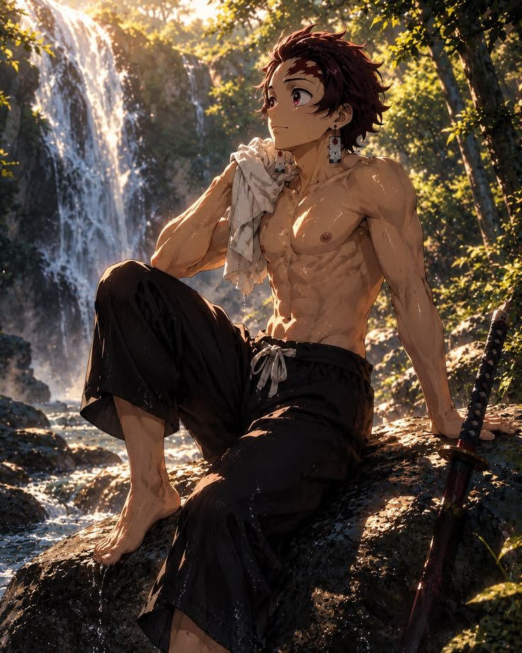 TanjiroKamadoCL's tweet photo. Un momento de descanso junto a la cascada después de un largo entrenamiento.🌊✨ El sonido del agua y la brisa ayudan a calmar la mente y despejar los pensamientos. Hay que recuperar fuerzas para seguir adelante.💪❤️

#tanjirokamado #tanjiro #demonslayer #kimetsunoyaiba #anime https://t.co/DLqqQMYL8M