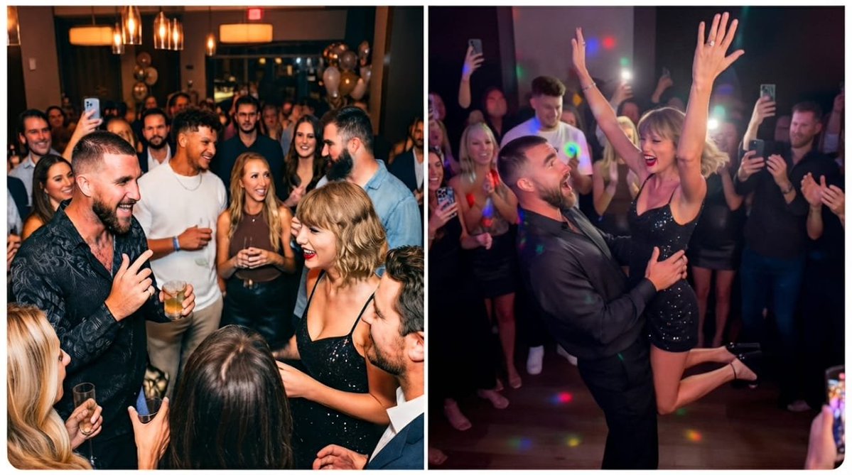 OGHENEGIFTED's tweet photo. 🔥 Taylor Swift STUNS at Husband Travis Kelce’s 37th Birthday Bash at 1587 Prime in Kansas City! 🎂❤️ — Surrounded by Patrick & Brittany Mahomes, Jason & Kylie Kelce and A-List Guests, Taylor Turns Heads With Her Drastic New Look and Fresh Haircut 💇‍♀️✨ — But It’s the Hilarious, Unforgettable Dance-Floor Moment With Travis That Has Fans Losing It and Replaying the Clip on Repeat! 😂💃🕺 See the Clearer Photos & Never-Before-Seen Video Everyone Is Talking About! 

https://t.co/yqE7634Sao