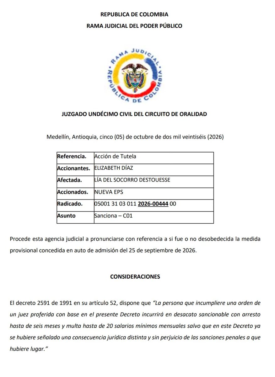 lizdm19's tweet photo. @RonnySuarez_ @NuevaEPSOficial @Supersalud @personeriamed @DefensoriaCol @elcolombiano https://t.co/pxG1iqZb6h