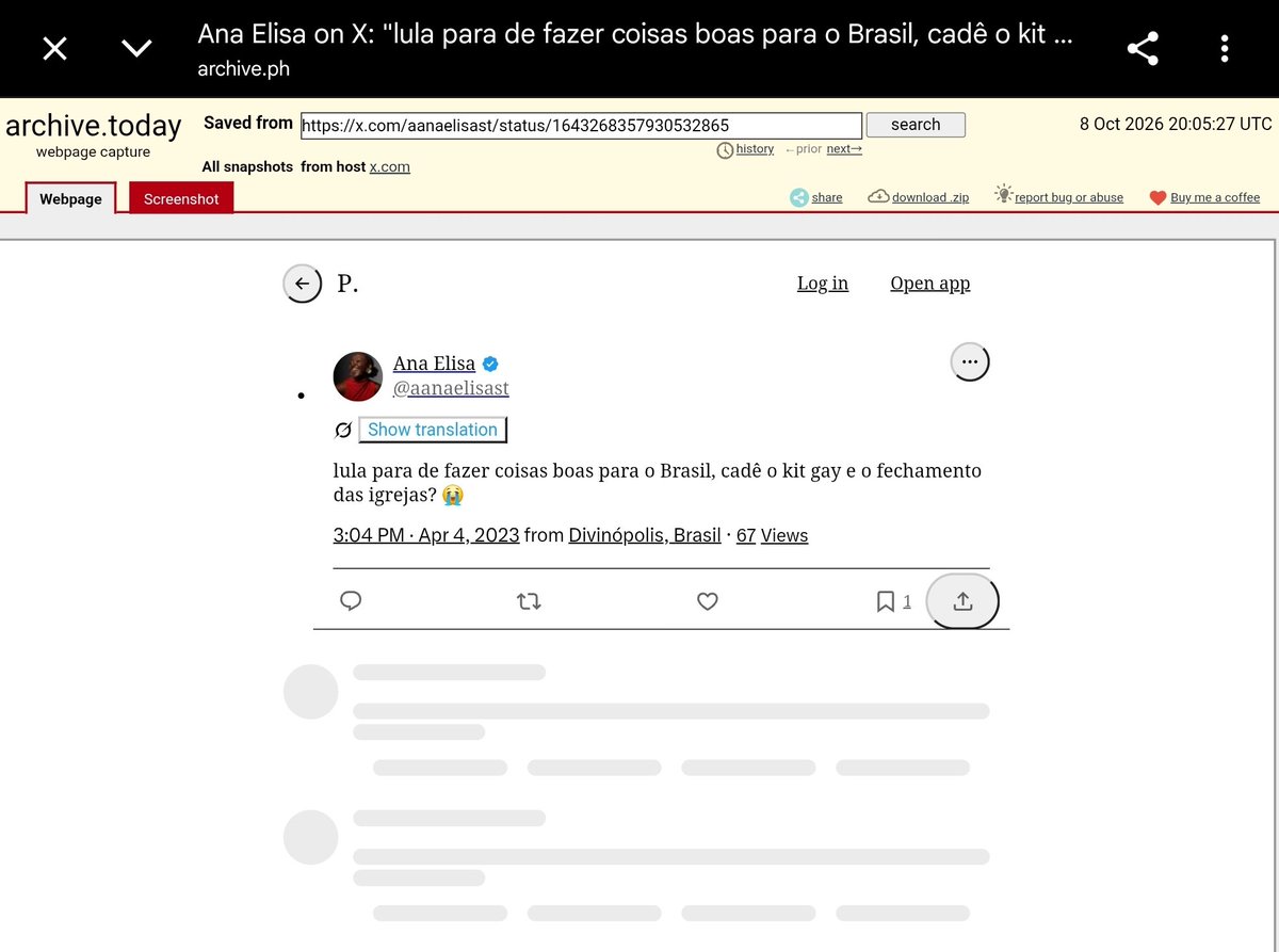 ajbrito86's tweet photo. RT @leandroruschel: Ela tá dizendo que é fake. O problema é que a galera arquivou antes dela apagar. https://t.co/NNctrF0u7c