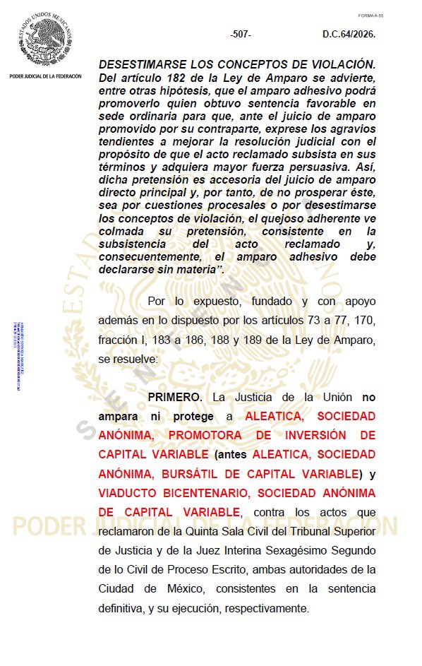 PDiezG's tweet photo. 4 años y 8 meses después de la presentación de su demanda de daño moral en mi contra, por mis expresiones sobre la #EstafaDelViaducto , ha quedado definitivamente resuelto que la corrupta Aleatica no probó que esas expresiones fueran falsas, mientras que yo sí probé la veracidad de las mismas.
Los corruptos perdieron todas las instancias y fueron condenados a pagar las costas, pero el daño que me ocasionaron es mucho mayor. 
Presidenta @Claudiashein : ¿hasta cuándo se le va permitir a esta empresa corrupta seguir delinquiendo impunemente?
@SCJN @PJCDMX @MagRafaelGuerra @FGRMexico @SICTmx @BuenGobierno_mx @ASF_Mexico