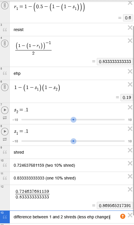 Justmadeline__'s tweet photo. @sitkoched @thread_sap Idk if im doing the math right but I believe you are correct, my statement is only true about resistances not shred
(crude calculations) https://t.co/yPoWKniBN0