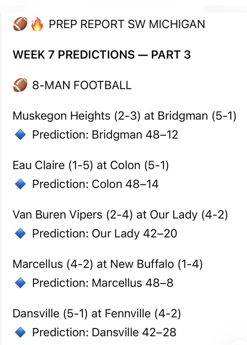 PrepReportsw's tweet photo. @WSJMSports @PeteByrneSports @ChuckFreeby @angdicarlo @WitkowskiBret @PrepRedzoneMI @MIsmalltwnsprts @MichFBFrenzy @MLiveSports https://t.co/kvsI0DPzq9