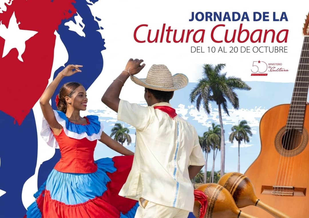 AlpidioAlonsoG's tweet photo. Jornada de la Cultura Cubana, del 10 al 20 de octubre: para celebrar la nación que somos, libre, soberana, independiente, que resiste y crea, también desde el arte, en todos los espacios, con la comunidad como principal escenario.
"Crear es pelear. Crear es vencer"
#CubaEsCultura https://t.co/RgF85b1y0A