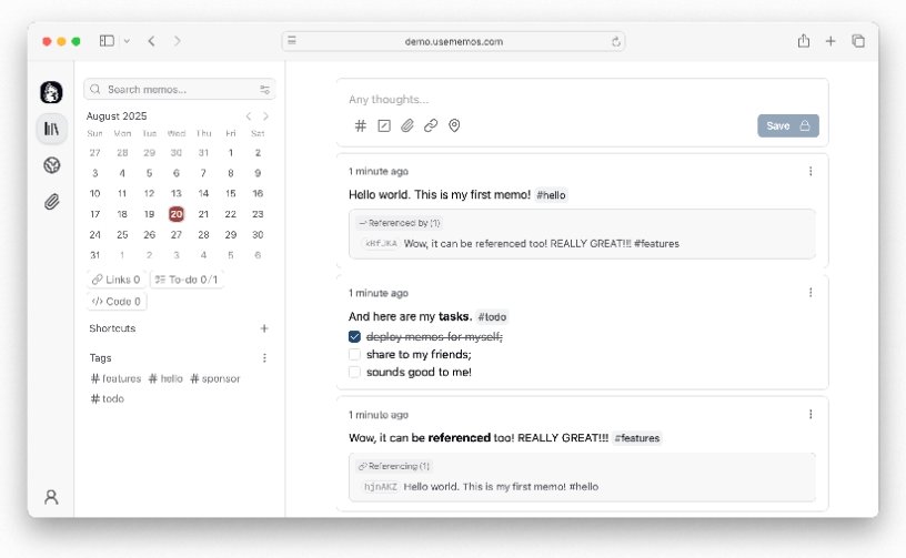 T1doo_AI's tweet photo. Capture an idea in seconds!
Memos is a personal timeline for quick Markdown notes. Search by tags or dates, and share only when you choose. Great for reading highlights and daily thoughts; self-hostable.

https://t.co/cu1ZX6R1MR

#Notes #SelfHosted https://t.co/06BMtl6sL6