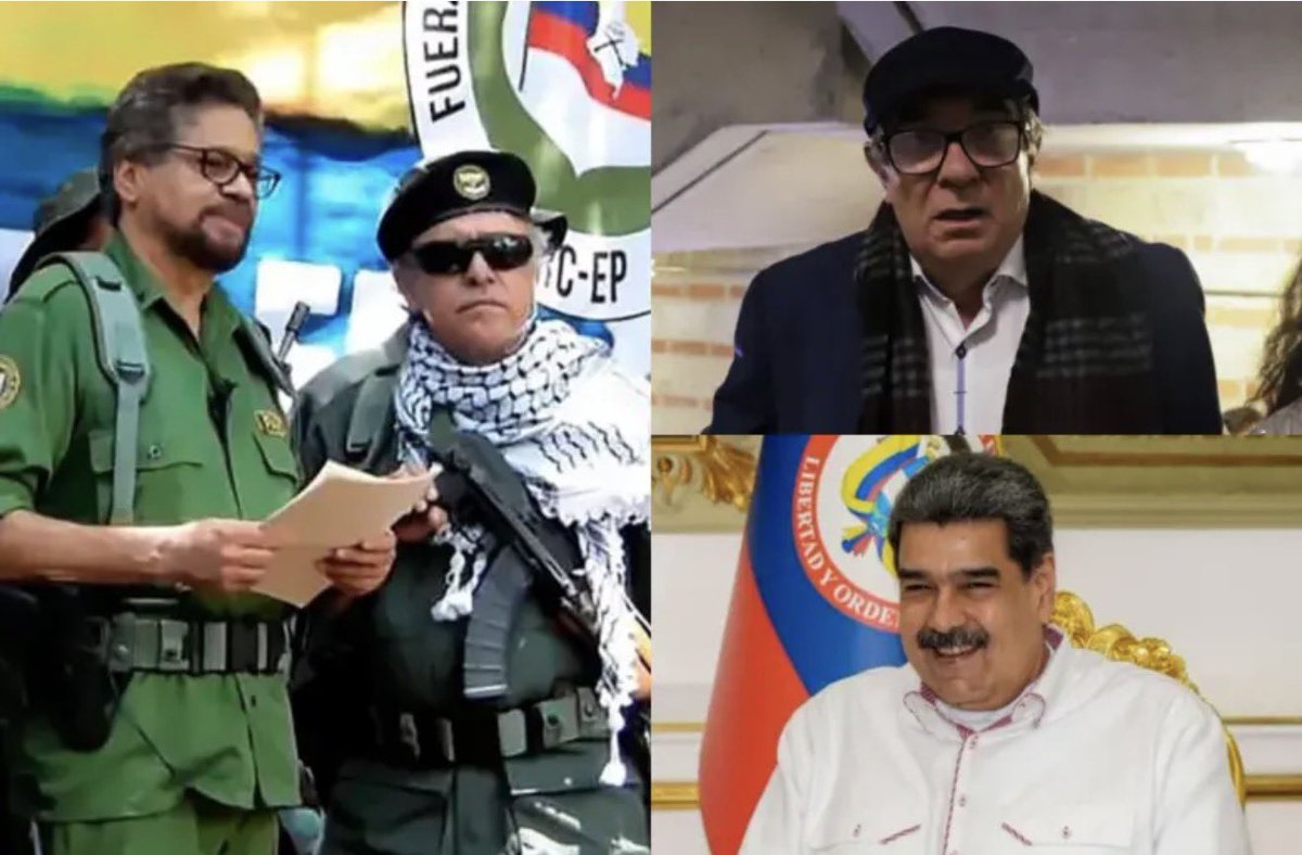 Jhonffonseca's tweet photo. Estados Unidos destapó el pago más sucio: según la nueva acusación contra Nicolás Maduro, en 2013 —recién muerto Chávez— se reunió con Timochenko, Iván Márquez y Jesús Santrich para saldar una deuda de narcotráfico. El precio no fue dinero, sino explosivos de las reservas militares venezolanas entregados a las FARC sabiendo que se usarían contra Colombia. La cocaína se pagaba con bombas.

Y si esa era la mesa, no sorprende que muchos se pregunten hasta dónde llega la sombra de Gustavo Petro.