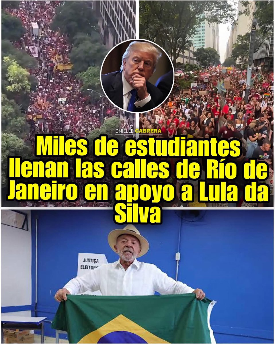 DnielleCabrera's tweet photo. 🚨 ESTO NO SALDRÁ EN LOS MEDIOS INTERNACIONALES!

Miles de estudiantes recorrieron este miércoles el centro de Río de Janeiro durante unas cuatro horas para defender la educación pública, rechazar el avance de Flávio Bolsonaro y mostrar su respaldo a la continuidad del gobierno de Luiz Inácio Lula da Silva, según informó EFE.

La marcha, llamada "Juventud en la calle por la democracia", partió de la iglesia de La Candelaria con estudiantes y profesores de distintas universidades y escuelas públicas, que portaron pancartas con mensajes como "Lula Presidente" y "Los estudiantes son antifascistas".
