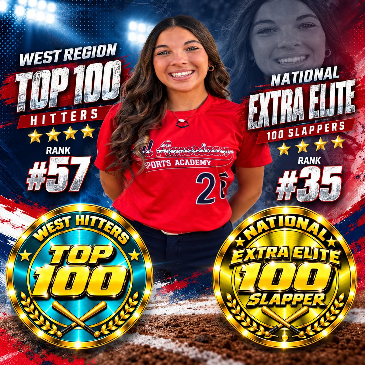 alonnagalicia's tweet photo. Thank you @ExtraInningSB for recognizing me as a Top 100 West Region Hitter (#57) and National Extra Elite 100 Slapper (#35)! 🥎❤️💙

This recognition is extra special to me because I'm naturally a right-handed hitter and didn't take my first left-handed at-bat in a tournament until March 2024. It's crazy to think how much has changed in just over two years!

I've spent countless hours in the cage working on my slapping, trying to get better one swing at a time. It definitely hasn't always been easy, but seeing that hard work pay off makes it all worth it.

A special thank you to Coach Debbie Nelson, who's been there since the very beginning of my slapping journey, putting in all those hours with me and helping me learn something completely new. And to Coach Cid, thank you for believing in me, pushing me, and helping me build the confidence to trust myself at the plate. I wouldn't be where I am today without you both! ❤️

The 2030 class is filled with so many talented players, and I'm honored to be recognized alongside them. I know I still have a lot of work ahead of me, but I'm proud of how far I've come.

Still learning, still working, and just getting started! 💪🥎

@aasamortimer @AasaTeams @DirectRecruits @PrepSoftball
@LineDsoftball @SBRRetweets @SoftbalAmerica @DiamondAddicts @softballhype @gatorjack72

#ExtraInningSoftball #ExtraElite100 #ClassOf2030 #LeftySlapper #Slapper #SoftballRecruiting #AASAMortimer #TrustTheProcess