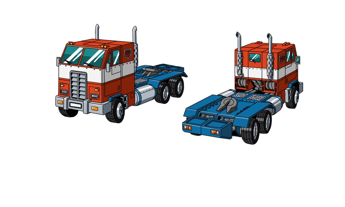 InfiniteDynami1's tweet photo. #maccadam I've redone a previous Optimus design I did a while back. This one's largely based on his original toy. I want to go for a more robotic/industrial aesthetic for my AU. https://t.co/IZRx7ggrgE