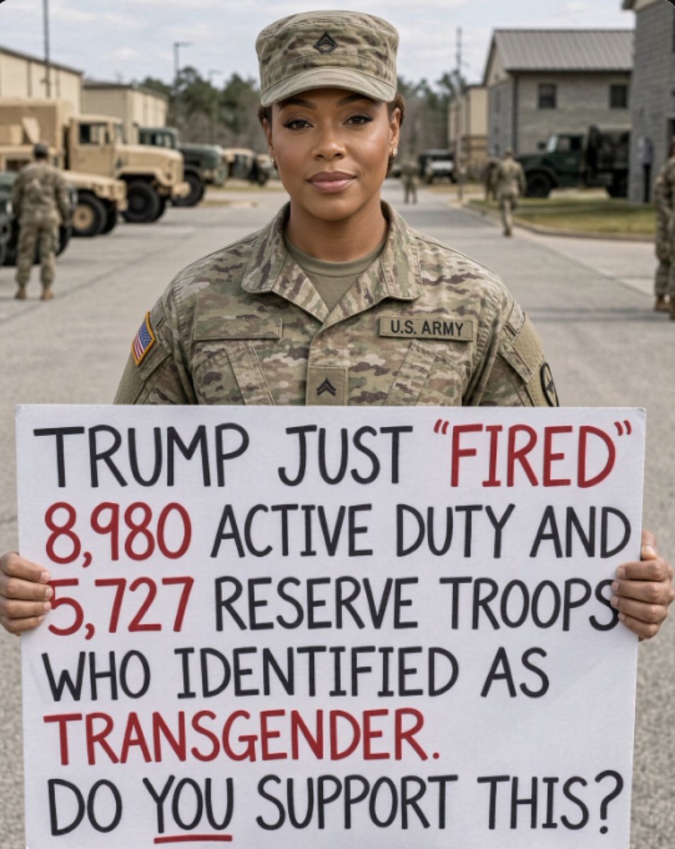 Trump_Jr_GC's tweet photo. Do you support Trump’s policy restricting transgender military service? 

Yes or No https://t.co/fD51D9fL04