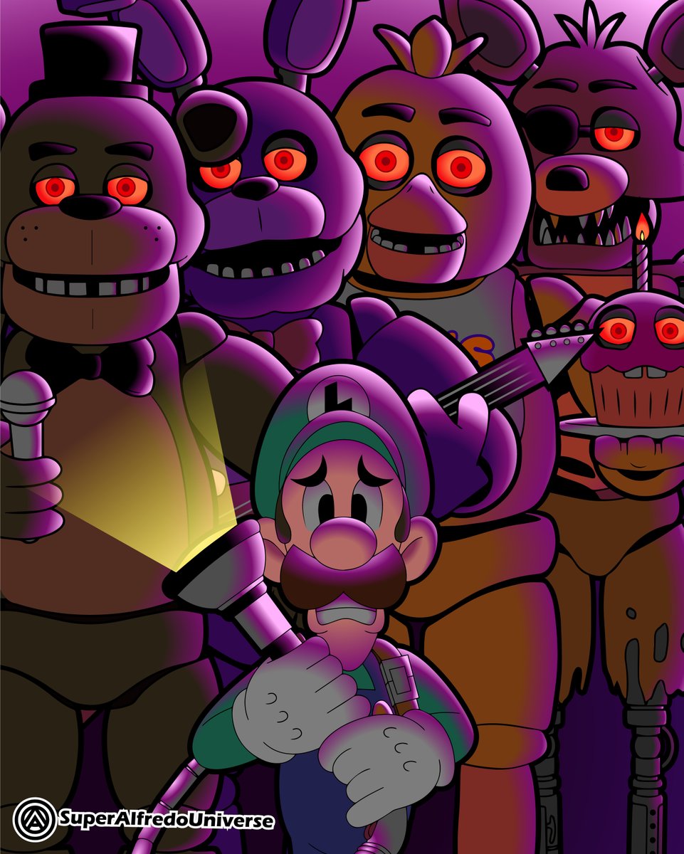 SuperAlfredoUn1's tweet photo. ⭐️ Five Nights at Luigi ⭐️
I hope they give him good pay after this job.

#Nintendo #FNAF #Luigi #fanart #digitalart https://t.co/6BbhQrA8eg