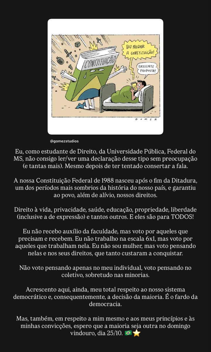_edubispo's tweet photo. Colocar também aqui meu posicionamento. ⭐️🇧🇷❤️ https://t.co/A16KwxmZYD