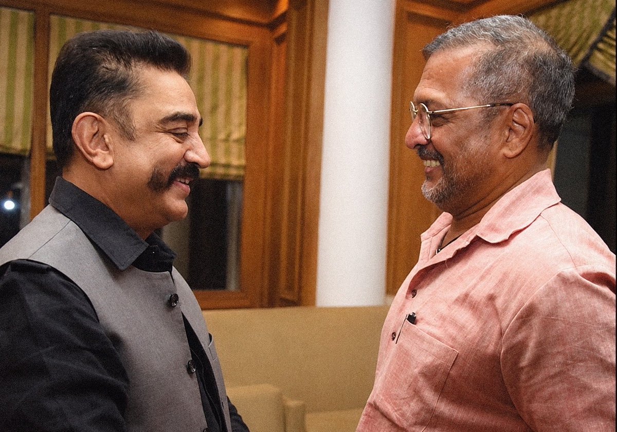Amrithavalli1's tweet photo. 1997 #NationalAwards ceremony,  Rashtrapati Bhavan New Delhi.

Best supporting Actor (Agni Sakshi) #NanaPatekar with 
Best Actor (Indian) #KamalHaasan 

(photo is from a recent event). https://t.co/PtESyYlB6v https://t.co/p1iqRMiP6x
