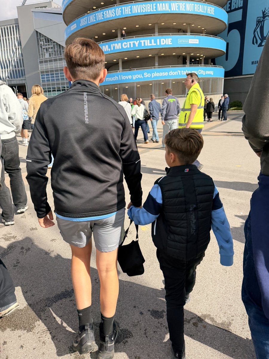 21luckyforsome's tweet photo. @TimesSport Mr Joyce and Times Sport - here is who I take to watch the Man City games - this is who you are encouraging vitriol to rain down on. Two kids whose faces light up with pure joy when Haaland scores or Cherki showboats. You have all lost your entire minds at this point 🤬🤬🤬 https://t.co/E2rvKSsVSI