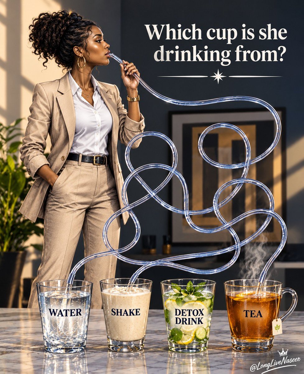 LongLiveNaseer's tweet photo. Grand Rising, Family! ☀️❤️

Let's wake up your dopamine! 🧠⚡

Which cup is she drinking from? 👀🤔 https://t.co/a5LzcjXMcQ
