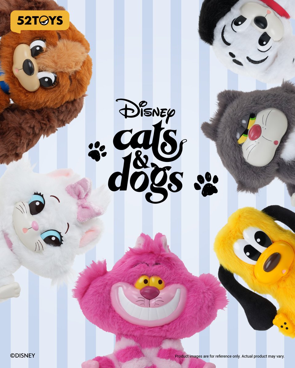 52TOYSJP's tweet photo. 🐾 ディズニーの人気ネコ＆イヌたちが大集合！ 🐶🐱

「ディズニー キャッツ＆ドッグス なかよし ぬいぐるみストラップ」が登場！✨

ディズニーの人気キャラクターたちが、ふわふわでかわいいぬいぐるみストラップに！💕

バッグにつけて、お気に入りのキャラクターといつでも一緒にお出かけしよう！🐾

#52TOYS #ディズニー #ブラインドボックス
