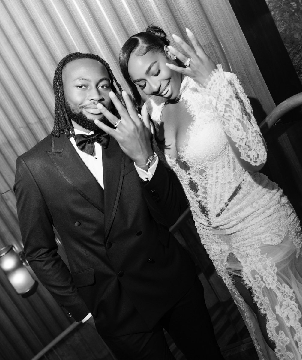 YSportsGh's tweet photo. Black Stars forward Antoine Semenyo ties the knot with Jordeen Buckley.
#YSports https://t.co/pURw9PKp27