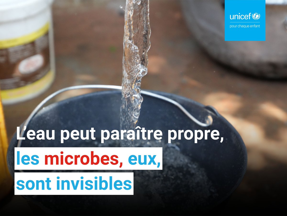 UNICEF_CAR's tweet photo. Every year, thousands of children fall ill because of contaminated water. 

Treating water 💧 before drinking it, washing hands with soap and protecting water sources save lives.

#SafeWater #HealthForAll #UNICEF https://t.co/VS2L41EzFK