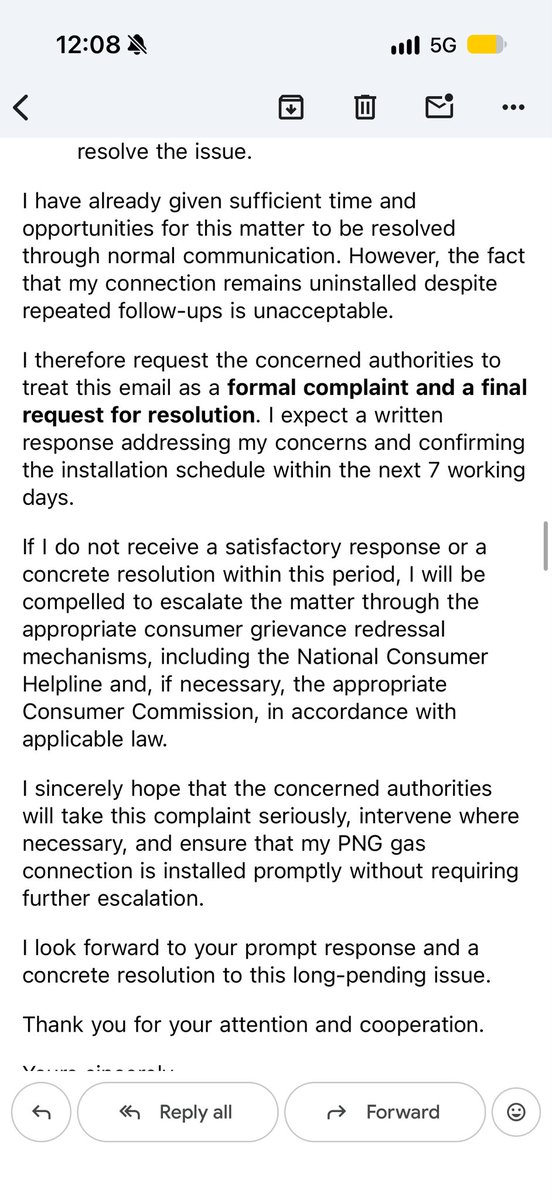 niranjan_k05's tweet photo. @PetroleumMin @HardeepSPuri @PMOIndia
I applied for a new PNG gas connection in Jaipur in March 2026. Despite repeated complaints, emails and follow-ups, my connection has still not been installed, and my issue remains unresolved.@gas_torrent 
#torrentGas #jaipur #pngconnection https://t.co/C6oBuygaVS