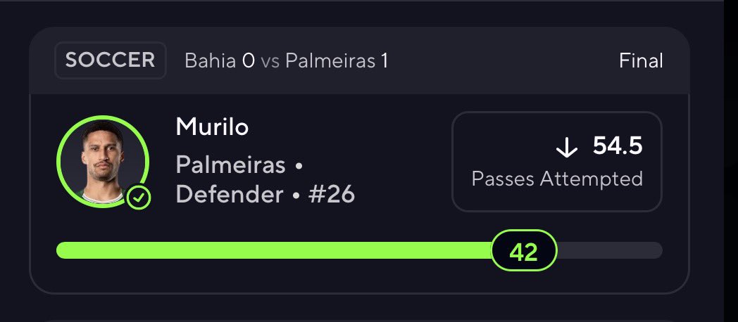 sum1dwz's tweet photo. Also cashed Murilo under passes🍀🍀

#prizepicks #soccer #mlb #nba #nfl https://t.co/zqO2Jok0Dr