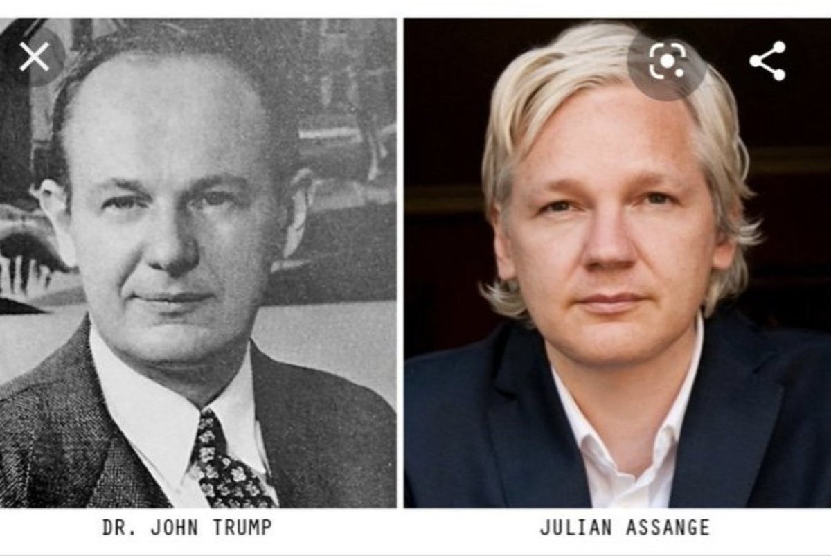 aledgwynj's tweet photo. We Are Family.

And after yesterday's highlighting 

of Dr.John Trump.

The Uncle of DJT himself.

The cousin connection with Julian Assange....

will soon become clear to all. https://t.co/xhrPeR97C0
