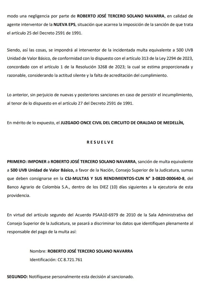 lizdm19's tweet photo. @BluRadioCo S.O.S. RIESGO VITAL EN UCI! 🚨
Mi abuela Lía del Socorro lleva días en UCI en la Clínica León XIII esperando marcapasos. La @NuevaEPSOficial IGNORA la Sentencia de Tutela y el Auto de Sanción por Desacato del Juzgado 11 Civil (Rad. 2026-00444). ¡Por el encierro le dio NEUMONÍA! https://t.co/cul9FyHHE9