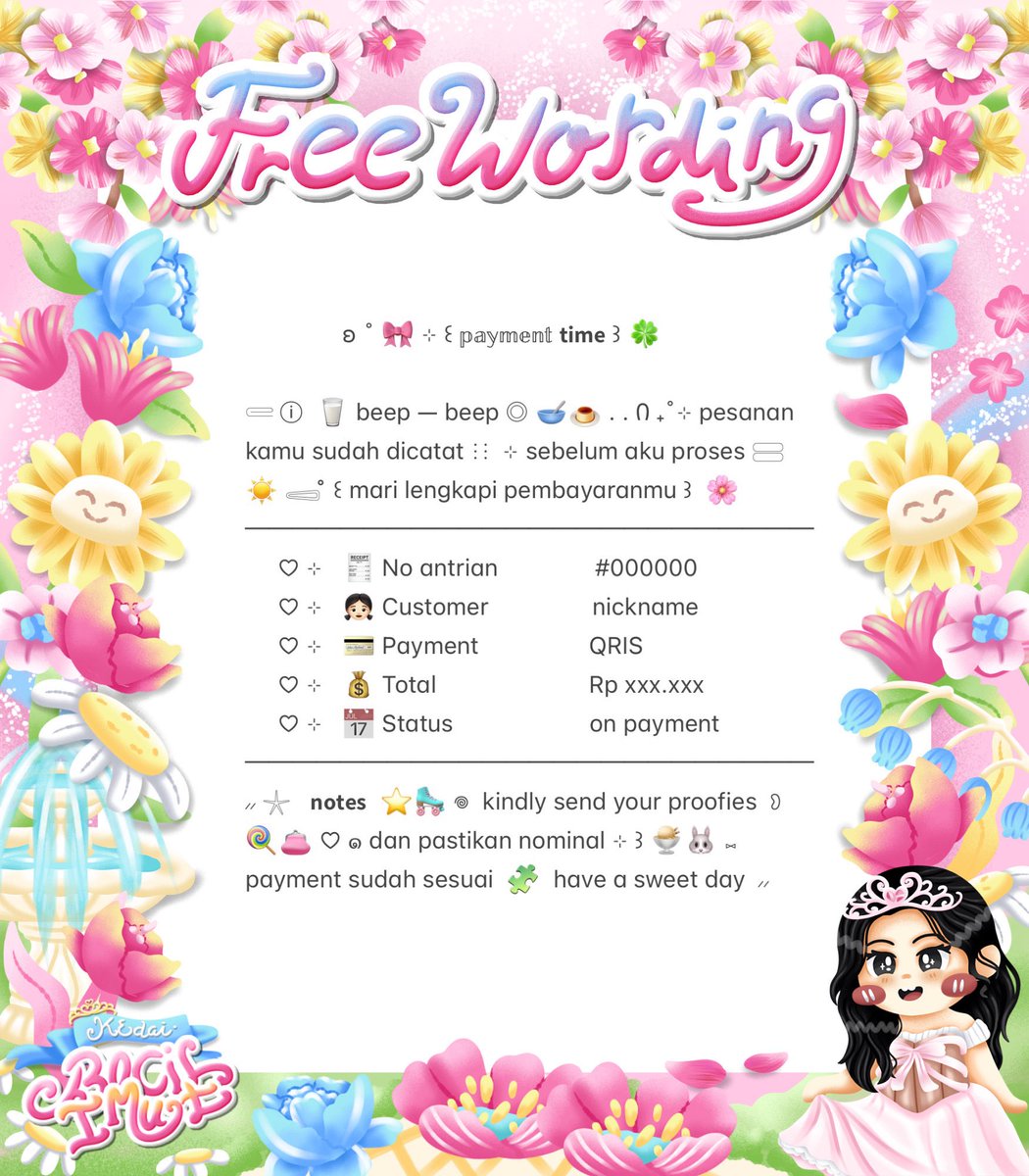 umbqi's tweet photo. ⠀
🎀💬  ♡ ꒰  help rt ? thank you  ꒱

⸝⸝  𓇼 ..  dalam rangka jumat berkah  🥯  ୨୧  kak atika @fornimite  🐈 bagiin 4 receipt payment secara FREE! 🍮 rules? kindly scroll down 🥛 come and join with us!

ⓘ 📅 ☆  end : 1O oktober 2026

ʚ ˚ ⊹ ꒰ 🌸 #zonauang
⠀ https://t.co/zGOjQwEAJc