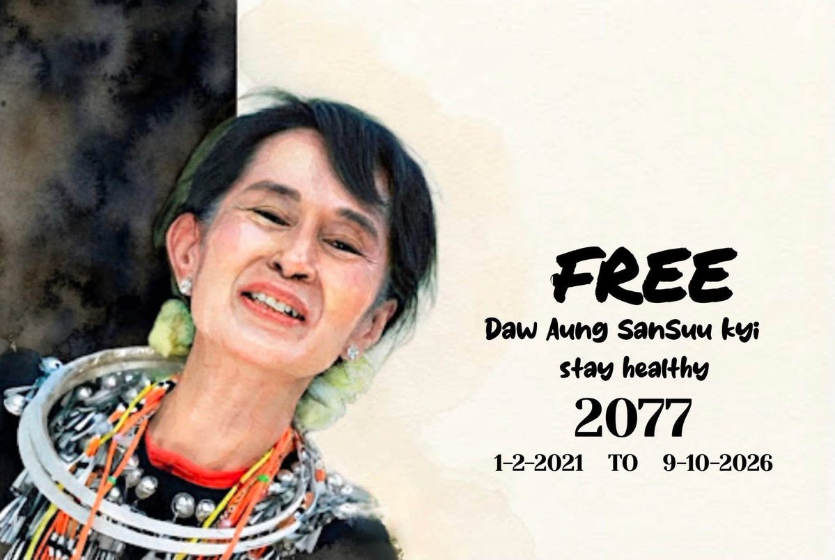 CDM_SayarAung's tweet photo. #2077Days FREE! Our Leader
#FreeAungSanSuuKyi
#WhereIsShe
#2026Oct9Coup
#WhatsHappeningInMyanmar https://t.co/K3rOMXhoxI
