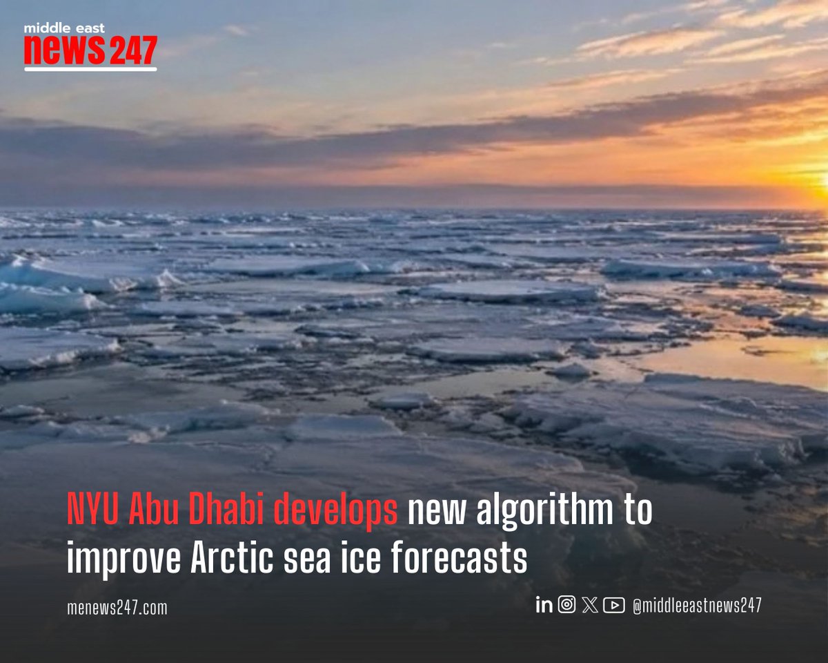 menews247's tweet photo. NYU Abu Dhabi develops new algorithm to improve Arctic sea ice forecasts
Read the full story ➡ https://t.co/2eVE6DEscE
#NYUAbuDhabi #ClimateChange #ArcticSeaIce #ClimateResearch #ClimateScience #UAEResearch https://t.co/4KIQJFkbyl