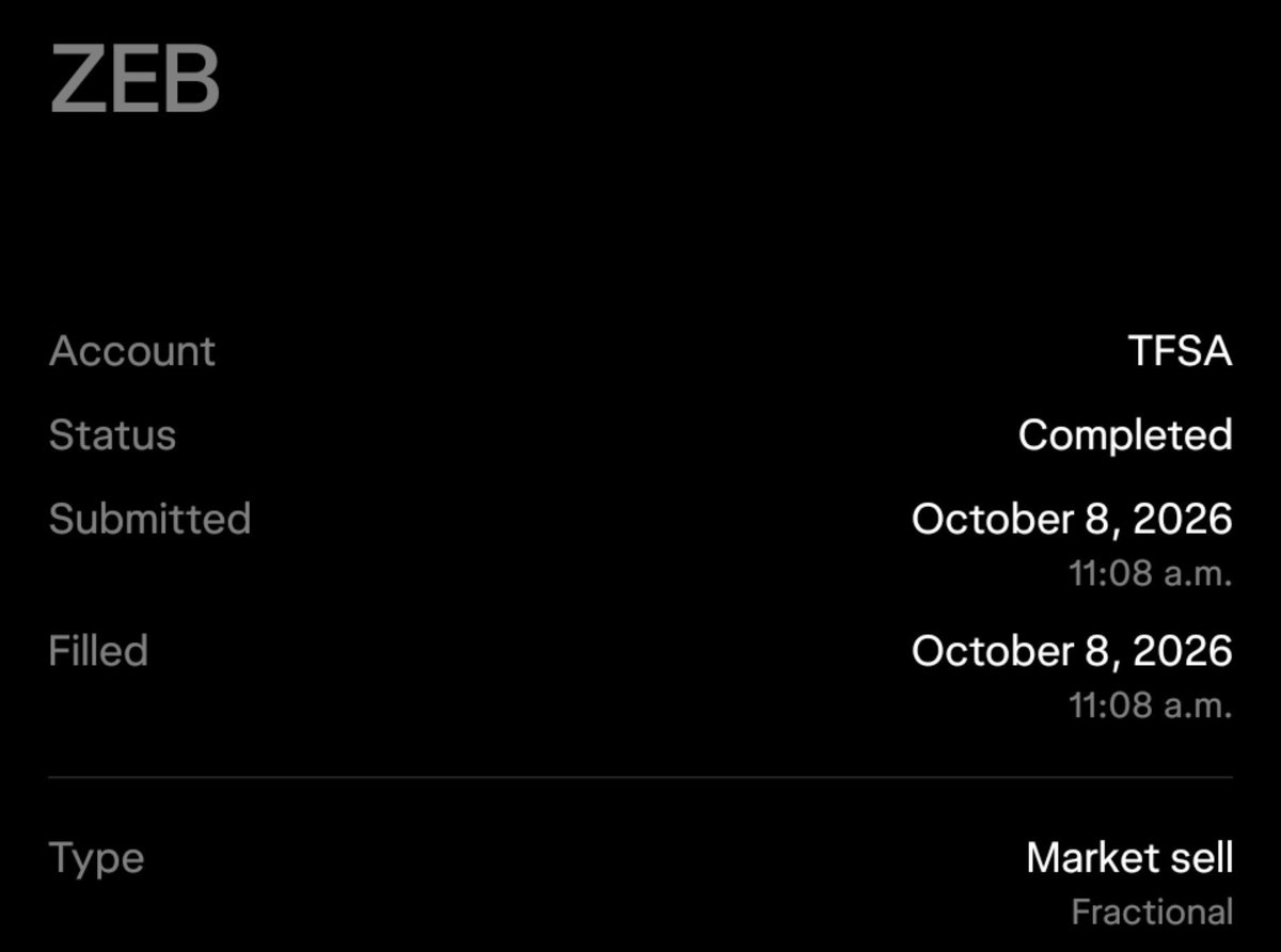 MarkoWealth's tweet photo. I think Canadian bank stocks are overvalued.

Today, I sold my entire ZEB position after holding it for over 5 years.

Three reasons:

1. RBC's market cap is comparable to Goldman Sachs. That's a remarkable valuation for a bank operating primarily in Canada.

2. Younger generations are increasingly turning to fintechs for investing, payments, and everyday financial services.

3. The great wealth transfer is coming. Trillions will pass to younger generations, and I wouldn't assume that money stays with traditional banks.

Canadian banks have been incredible investments. But I'm increasingly skeptical that their next decade will look like their last. 

I'm happy with my returns. Time to move on.